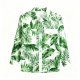 Women's White Shirt with Tropical Leaf Print