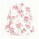 Women's White Shirt with All-Over Pink Rose Print